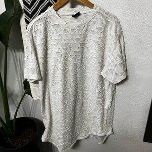 Heavily Distressed Effect T-Shirt Long Fit